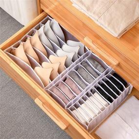 img 2 attached to 📦 Maximize Closet Space with Grid Foldable Underwear Drawer Organizer Divider - White, 3 PCS