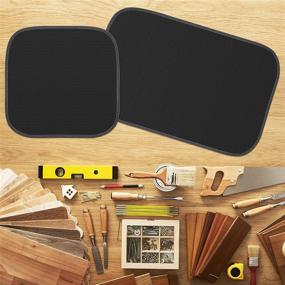 img 1 attached to 🚐 RV Door Window Skylight Shade Sunshield Reflective Cover - Set of 2, 25 x 16 Inch and 16 x 16 Inch, Insulated Car Windshield Camper Skylight Protection with Clear Double-sided Tape - Black