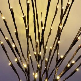 img 1 attached to 🎄 PheiLa 4 Pack Branch Lights: Battery Operated Warm White LED Twigs for Christmas Decoration - Indoor/Outdoor Use