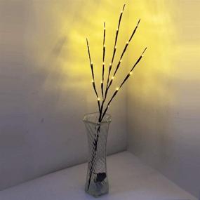 img 2 attached to 🎄 PheiLa 4 Pack Branch Lights: Battery Operated Warm White LED Twigs for Christmas Decoration - Indoor/Outdoor Use