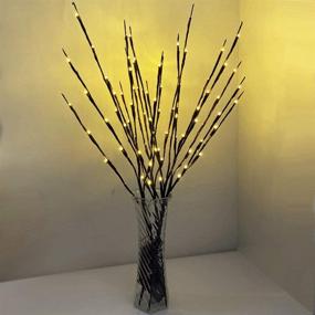 img 3 attached to 🎄 PheiLa 4 Pack Branch Lights: Battery Operated Warm White LED Twigs for Christmas Decoration - Indoor/Outdoor Use