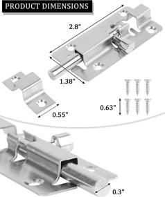 img 3 attached to MoHern Door Latch Lock - High-Quality Stainless Steel Barrel Bolt Door Latches (4 Pcs) with Mounting Screws - 3 Inches Thickened Slide Lock Hardware