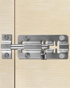 img 1 attached to MoHern Door Latch Lock - High-Quality Stainless Steel Barrel Bolt Door Latches (4 Pcs) with Mounting Screws - 3 Inches Thickened Slide Lock Hardware