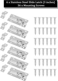 img 2 attached to MoHern Door Latch Lock - High-Quality Stainless Steel Barrel Bolt Door Latches (4 Pcs) with Mounting Screws - 3 Inches Thickened Slide Lock Hardware