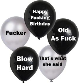 img 4 attached to 🎈 BallBusters Presents: 30 PC Funny Adult Birthday Balloons, Perfect Gag Gift for Men Birthdays – Black & Silver Balloons!