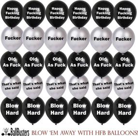 img 2 attached to 🎈 BallBusters Presents: 30 PC Funny Adult Birthday Balloons, Perfect Gag Gift for Men Birthdays – Black & Silver Balloons!