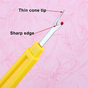 img 2 attached to 🧵 2-Piece Seam Ripper and Thread Remover Set - Includes 1 Large and 1 Small Yellow Sewing Stitch Thread Remover with Scissors - Handy Stitch Rippers for Sewing and Crafting - Perfect for Removing Threads