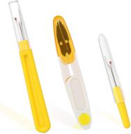 🧵 2-piece seam ripper and thread remover set - includes 1 large and 1 small yellow sewing stitch thread remover with scissors - handy stitch rippers for sewing and crafting - perfect for removing threads logo