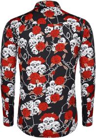 img 1 attached to COOFANDY Floral Sleeve Casual 01_White Men's Clothing and Shirts