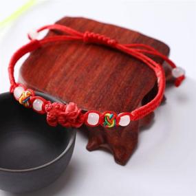 img 2 attached to Enhance Your Luck and Wealth with MANRUO Feng Shui Red String Bracelet featuring Cinnabar Pi Xiu/Pi Yao Amulet