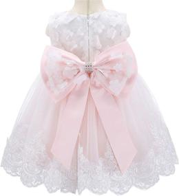 img 1 attached to 👗 Bow Dream Lace Baby Girl Dress: Enchanting Headband, Butterfly Flower Applique - Perfect for Wedding Party and Formal Occasions