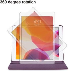 img 3 attached to 🎉 360 Degree Rotating Denim Fabric Case for New iPad 9th / 8th / 7th Generation - Auto Wake/Sleep, Gray-Black