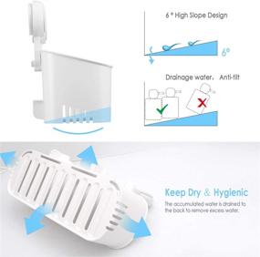 img 1 attached to 🛁 Ilikable Shower Caddy - No-Drilling Suction Cup, Waterproof Bathroom Wall Shelf Organizer for Shampoo, Conditioner, Razors, Soap - White