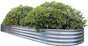 img 3 attached to Aoboco Oval Metal Raised Garden Bed Planter 144-inch x 47-inch x 12-inch - Durable and Spacious Planting Solution