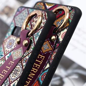 img 1 attached to 🌸 Eouine Samsung Galaxy S9 Case: Slim Silicone Wrist Strap Phone Case with Floral Pattern, Shockproof Cover and Kickstand