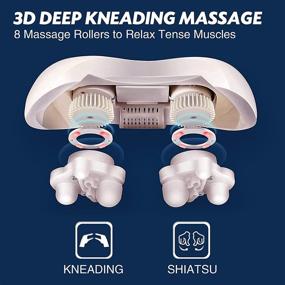 img 2 attached to 🎁 BOFEUNNG Neck and Back Massager – Shiatsu Shoulder Massage with Heat | Perfect Christmas & Thanksgiving Gift | 3D Deep Kneading Electric Foot Leg Massagers Pillow | Ideal for Car, Home, Office | Stripe Pattern