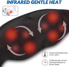 img 1 attached to 🎁 BOFEUNNG Neck and Back Massager – Shiatsu Shoulder Massage with Heat | Perfect Christmas & Thanksgiving Gift | 3D Deep Kneading Electric Foot Leg Massagers Pillow | Ideal for Car, Home, Office | Stripe Pattern
