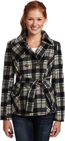 img 2 attached to Southpole Juniors Belted Plaid Trench Women's Clothing