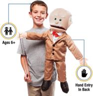 🍑 peach grandfather puppet with enhanced ventriloquist style logo