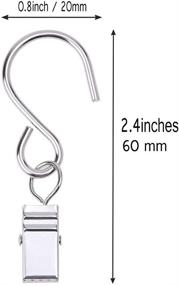 img 2 attached to 60PCS Stainless Steel Curtain Clips with Hooks for Hanging 🔗 Clamp Hangers: Ideal Gutter Hooks for Party String Light Outdoor Wire Holders