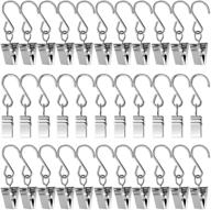 60pcs stainless steel curtain clips with hooks for hanging 🔗 clamp hangers: ideal gutter hooks for party string light outdoor wire holders логотип