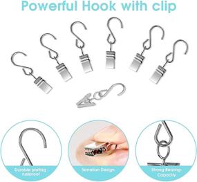 img 3 attached to 60PCS Stainless Steel Curtain Clips with Hooks for Hanging 🔗 Clamp Hangers: Ideal Gutter Hooks for Party String Light Outdoor Wire Holders