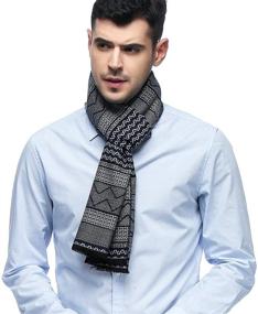 img 3 attached to HOYAYO Classic Cashmere Winter Scarf Men's Accessories for Scarves