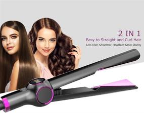 img 1 attached to 🔥 Утюжок для волос GVU Prizm Flat Iron Curve Iron - быстрое нагревание за 30 секунд, утюжок для завивки волос для женщин: выпрямление и завивка с изогнутым дизайном