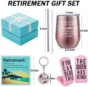 img 3 attached to 2021 Retirement Gifts for Women - Hilarious Wine Gift Basket for Retiring Ladies, Bosses, Coworkers, Teachers, Nurses, Moms, Grandmas - Witty Retired Wine Tumbler, Socks, Coaster, Keychain