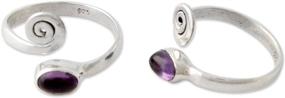 img 3 attached to 💍 Pair of NOVICA Curls Toe Rings with Cabochon Amethyst in .925 Sterling Silver