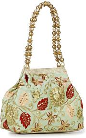 img 4 attached to 👝 Bangle Potli Wristlet: Stylish Brocade Beads Women's Handbags & Wallets