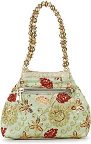 img 3 attached to 👝 Bangle Potli Wristlet: Stylish Brocade Beads Women's Handbags & Wallets