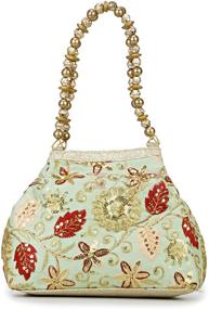img 2 attached to 👝 Bangle Potli Wristlet: Stylish Brocade Beads Women's Handbags & Wallets