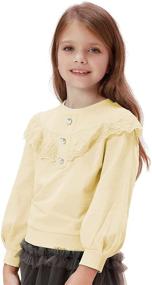 img 4 attached to Scarlet Darkness Ruffle Pullover Bottons Girls' Clothing