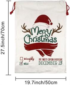 img 3 attached to Ageoli Christmas Canvas Drawstrings 27 5X19 7