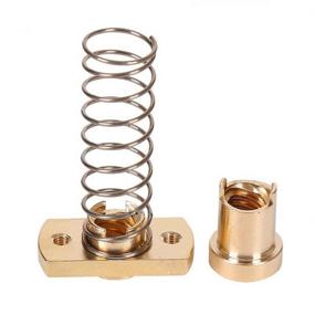 img 3 attached to 🔧 Upgraded Ender 3/Pro/V2 & CR-10/Tornado 3D Printer: 2-Pack T8 Anti Backlash Spring Loaded Nut, Brass Nuts with Elimination Gap for 8mm Acme Threaded Rod
