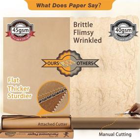 img 1 attached to Premium Unbleached Parchment Paper Roll for Baking and Cooking - 15 in x 200 ft (250 Sq.Ft)