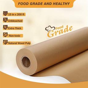 img 3 attached to Premium Unbleached Parchment Paper Roll for Baking and Cooking - 15 in x 200 ft (250 Sq.Ft)