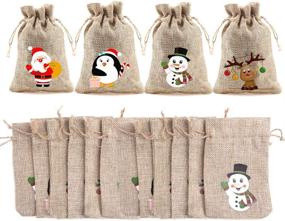 img 4 attached to FINGOOO Christmas Burlap Snowman Penguin - Holiday Decor Must-have