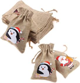 img 1 attached to FINGOOO Christmas Burlap Snowman Penguin - Holiday Decor Must-have