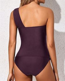 img 2 attached to Tempt Me Scrunched Shoulder Fashioned Women's Clothing and Swimsuits & Cover Ups