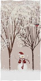 img 3 attached to 🎄 Naanle Winter Dressed Snowman Bird Tree Soft Bath Towel - Christmas Decor, Highly Absorbent 16" x 30" Large Hand Towels, Multipurpose for Bathroom, Hotel, Gym, and Spa