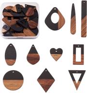 fashewelry resin wooden pendants - 20 pieces in 10 styles for stunning jewelry making logo