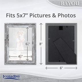 img 3 attached to 🖼️ Icona Bay Bayou Collection 5x7 Azure Gray Picture Frame - Cape Cod Style Photo Frame for Table Top or Wall Mounting - 5 x 7 Photo Frame