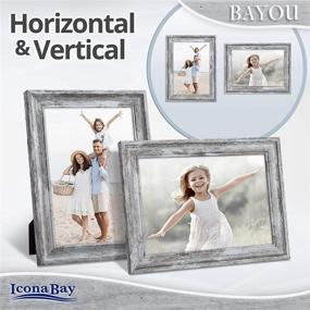 img 1 attached to 🖼️ Icona Bay Bayou Collection 5x7 Azure Gray Picture Frame - Cape Cod Style Photo Frame for Table Top or Wall Mounting - 5 x 7 Photo Frame