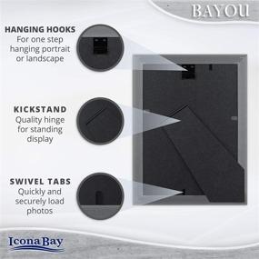 img 2 attached to 🖼️ Icona Bay Bayou Collection 5x7 Azure Gray Picture Frame - Cape Cod Style Photo Frame for Table Top or Wall Mounting - 5 x 7 Photo Frame