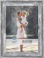 🖼️ icona bay bayou collection 5x7 azure gray picture frame - cape cod style photo frame for table top or wall mounting - 5 x 7 photo frame логотип