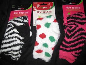 img 2 attached to Airplus Aloe Infused Ultra Moisturizing Socks - Holiday Colors - 3 Pairs - Surprise Colors in Every Pack