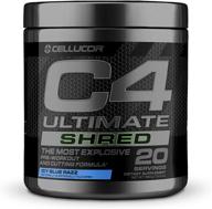 cellucor c4 ultimate shred pre workout powder: powerful fat burner & weight loss supplement with ginger root extract - icy blue razz flavor, 20 servings logo