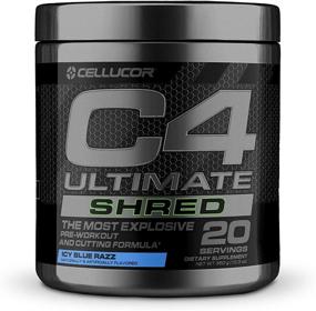 img 4 attached to Cellucor C4 Ultimate Shred Pre Workout Powder: Powerful Fat Burner & Weight Loss Supplement with Ginger Root Extract - Icy Blue Razz Flavor, 20 Servings